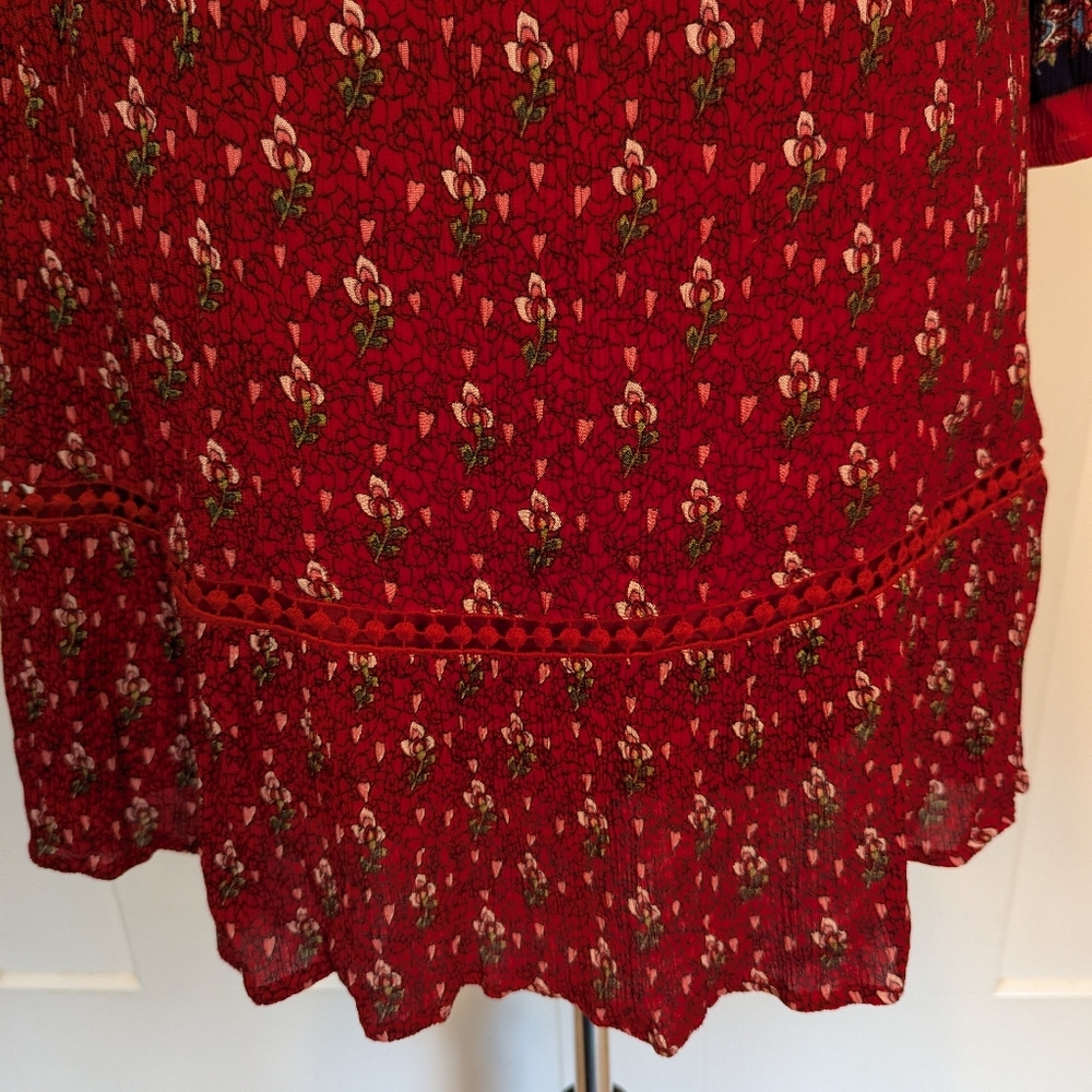 Mini Dress Boho Paisley Floral Size Large - Picture 4 of 13